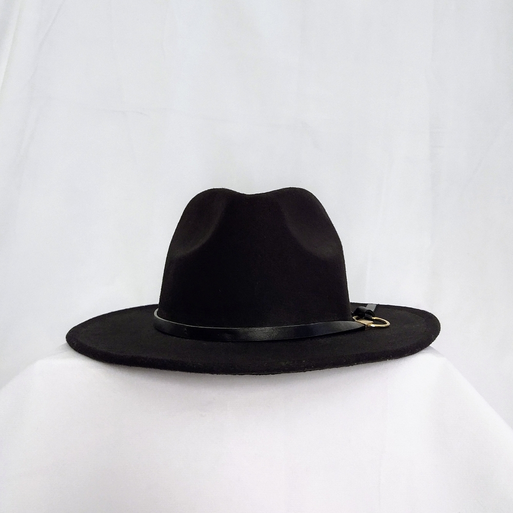 Charlotte Russe Black And Gold Casual Fedora Style Unisex Hat